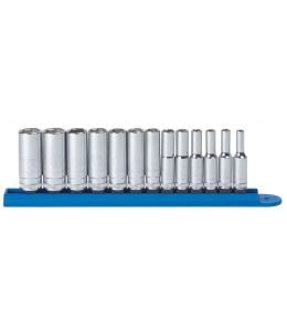 13 Pc. 1/4" Drive 6 Point Deep Metric Socket Set