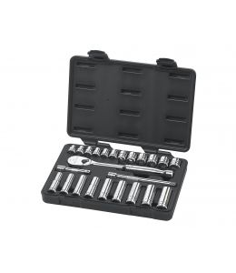 24 Pc. 3/8" Drive 6 & 12 Point Standard & Deep Metric Mechanics Tool Set