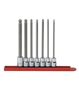 3/8"Dr Socket Set Long Ball End Hex Bit SAE 7Pc 