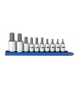 10PC 3/8” & 1/2” Dr Socket Set Hex Bit Metric GEARWRENCH