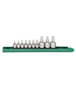 10Pc 1/4" & 3/8" Drive Stubby Torx® Bit Driver Socket Set