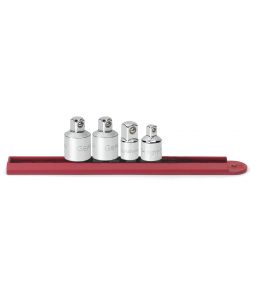 1/4", 3/8", and 1/2"Dr Adapter Set on Socket Rail 4Pc 
