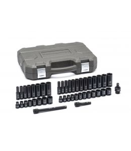 44 Pc. 3/8" Drive 6 Point Standard & Deep Impact SAE/Metric Socket Set