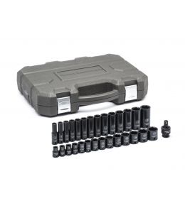 29 Pc. 3/8" Drive 6 Point Standard & Deep Impact Metric Socket Set