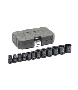 12 Pc. 1/2" Drive 6 Point Standard Impact SAE Socket Set