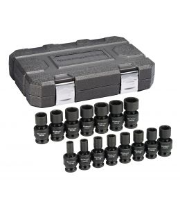 15 Pc. 1/2" Drive 6 Point Standard Universal Impact Metric Socket Set