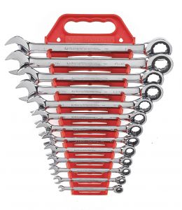 13 Pc. 12 Point Ratcheting Combination SAE Wrench Set
