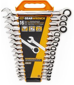 GEARWRENCH  16pc 12 Point Metric Combination Ratcheting Wrench Set BONUS 13pc SAE
