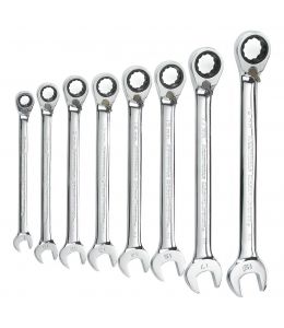 8 Pc. 12 Point Reversible Ratcheting Combination Metric Wrench Set