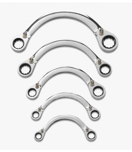 5 Pc. 12 Point Reversible Half Moon Double Box Ratcheting Metric Wrench Set