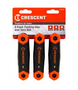 3PK HEX FOLD-UP SET, SAE MM TORX