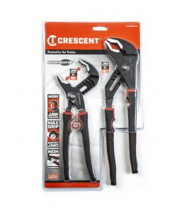 Crescent  2Pc Grip Zone V-Jaw Dual Material Tonge & Groove Plier Set 10" & 12"