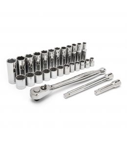 Crescent 27 Pc. 3/8" Drive 6 & 12 Point Deep & Standard Metric Mechanics Tool Set