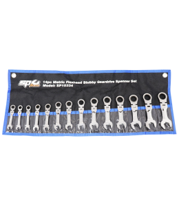 SET SPANNER ROE GEARDRIVE FLEX HEAD 14PC METRIC SP TOOLS