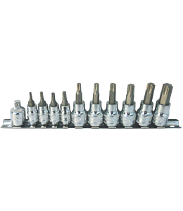 Socket Rail 1/4 & 3/8Dr Torx 11Pc