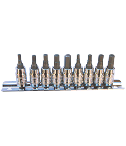 Socket Rail 1/4Dr Inhex Metric/Sae 9Pc