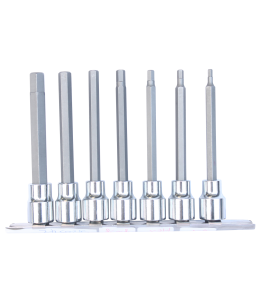 7Pc 3/8" Dr 100Mm Sae Inhex Bit Socket Rail