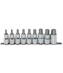Socket Rail Set 1/2"Dr 9Pc Sae Inhex