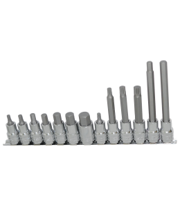 Socket Rail Set 1/2"Dr 13Pc Metric Inhex/Spline