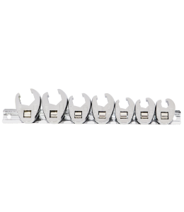 Flare Crowfoot Nut Wrench Rail 3/8"Dr Sae 7Pc