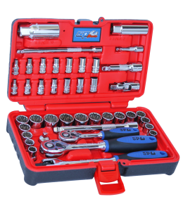 SOCKET SET 42PC IN X-CASE 1/4"DR & 3/8"DR MET/SAE