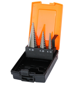 Step Drill Set 3Pce Metric M2 4 To 12Mm In 1Mm Inc