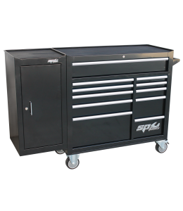 ROLLER CAB BLACK CUSTOM 11 DRAWER + SIDE CABINET