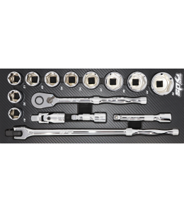 Eva Toolkit Tec 15Pc 1/2" Metric Sockets + Acc