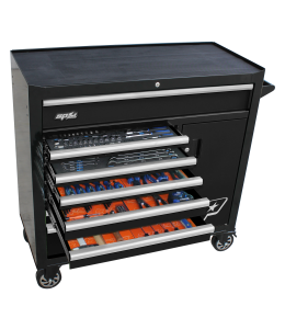 Toolkit 217Pc Metric/Sae In Black Cust Roll Cab