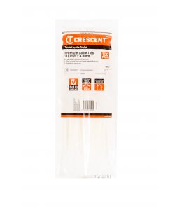 Crescent Cable Ties 300mm x 4.8mm Natural 100Pk