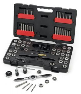 75 Pc. SAE/Metric Ratcheting Tap and Die Set