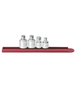 1/4", 3/8", and 1/2"Dr Adapter Set on Socket Rail 4Pc 