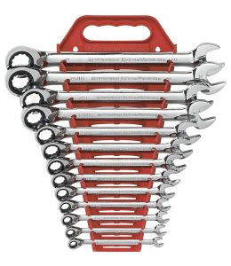13 Pc. 12 Point Reversible Ratcheting Combination SAE Wrench Set