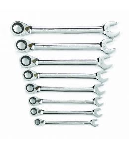 8 Pc. 12 Point Reversible Ratcheting Combination SAE Wrench Set